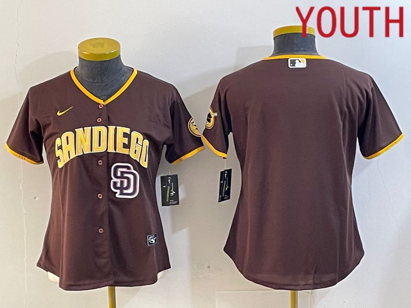 Youth San Diego Padres Blank Browm Game 2024 Nike MLB Jersey style 3